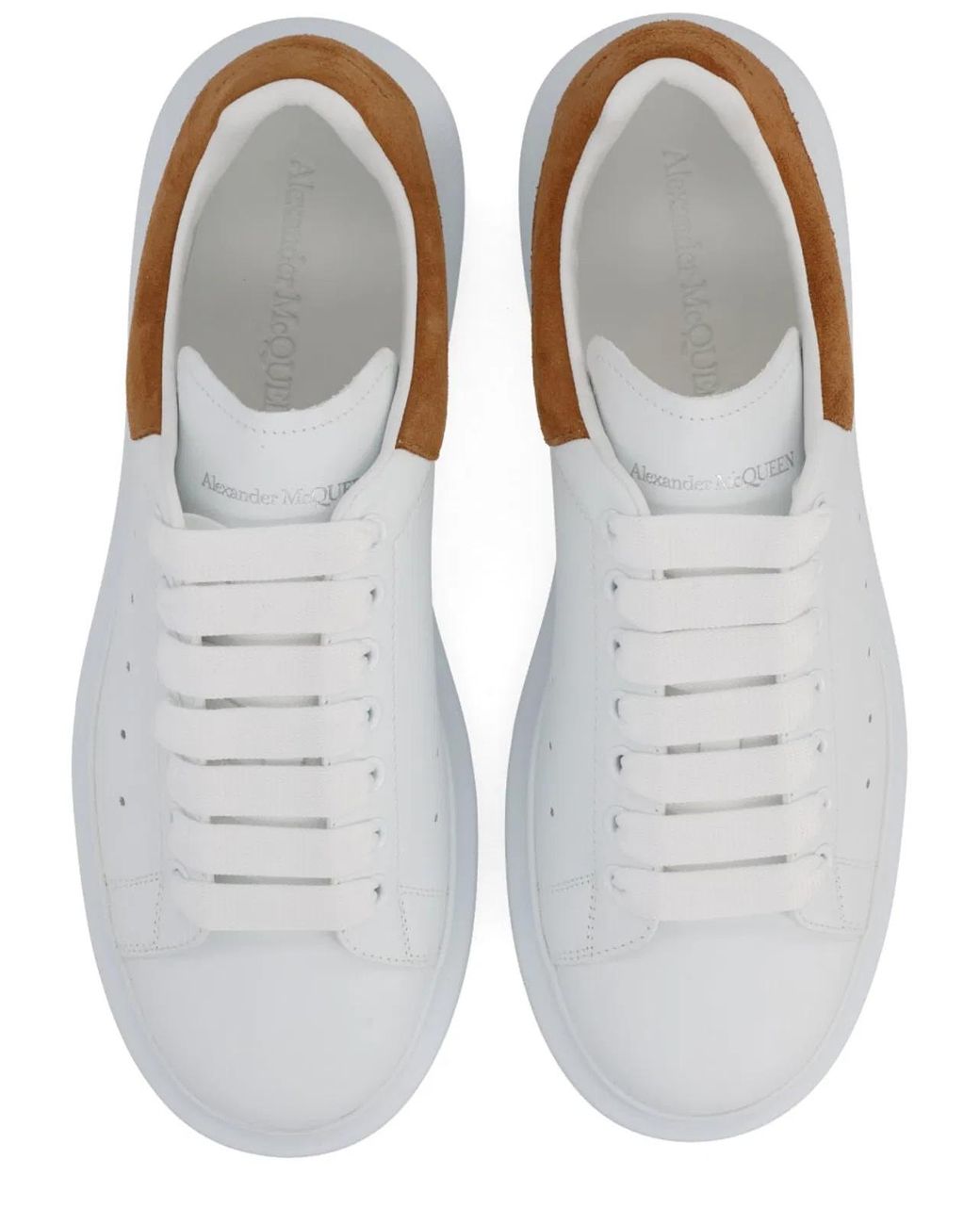 McQueen White Suede Panel Chunky Sole Sneakers for men