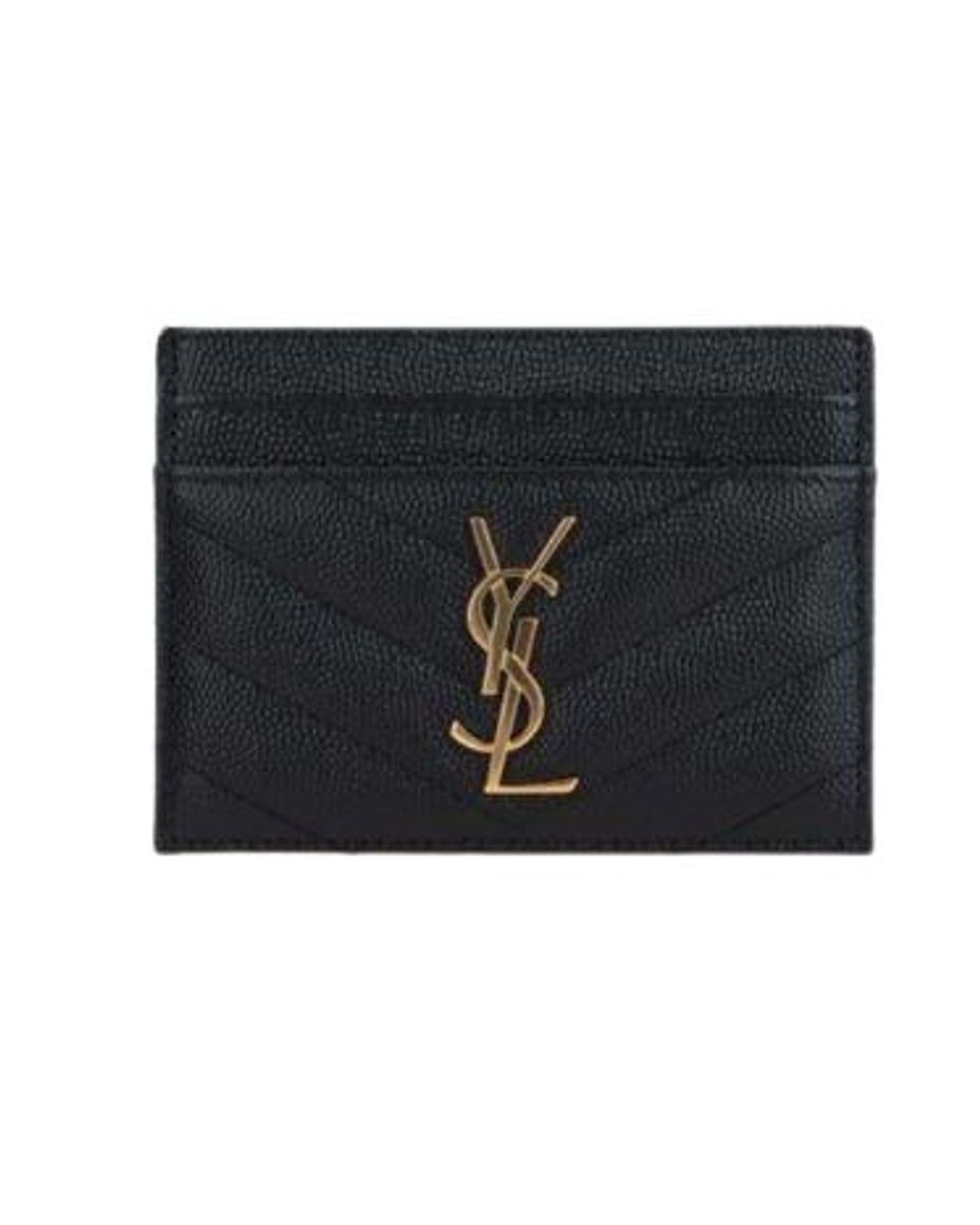 Saint Laurent Black Logo Detail Leather Card Holder