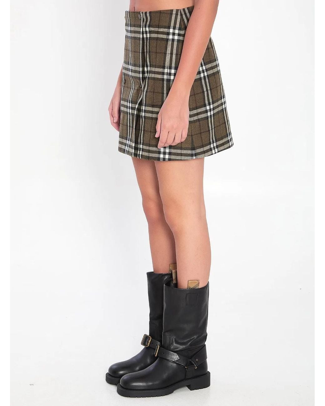 Burberry Black Giu Casual Short Plaid Skirt