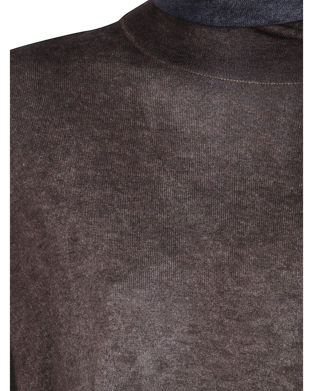 Avant Toi Brown Hand Painted Ultralight Cashmere Wool High Neck Pullover