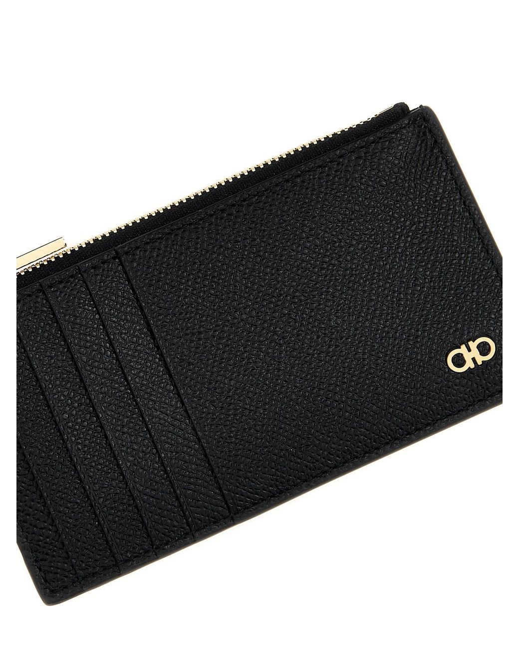 Ferragamo Black 'Gancini' Card Holder for men