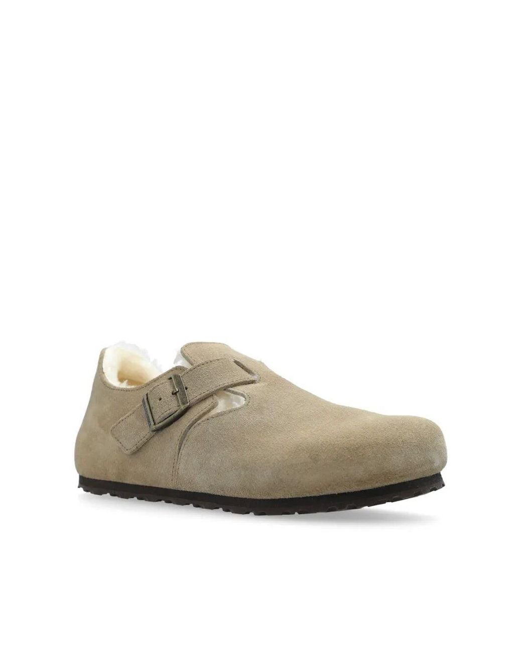 Birkenstock Brown "London" Suede Shearling Shoes