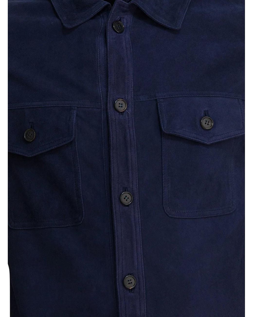 Altum Blue Suede Overshirt Jacket for men