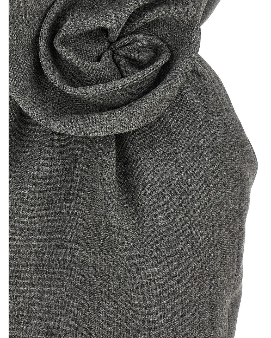 Magda Butrym Gray 3D Flower Dress