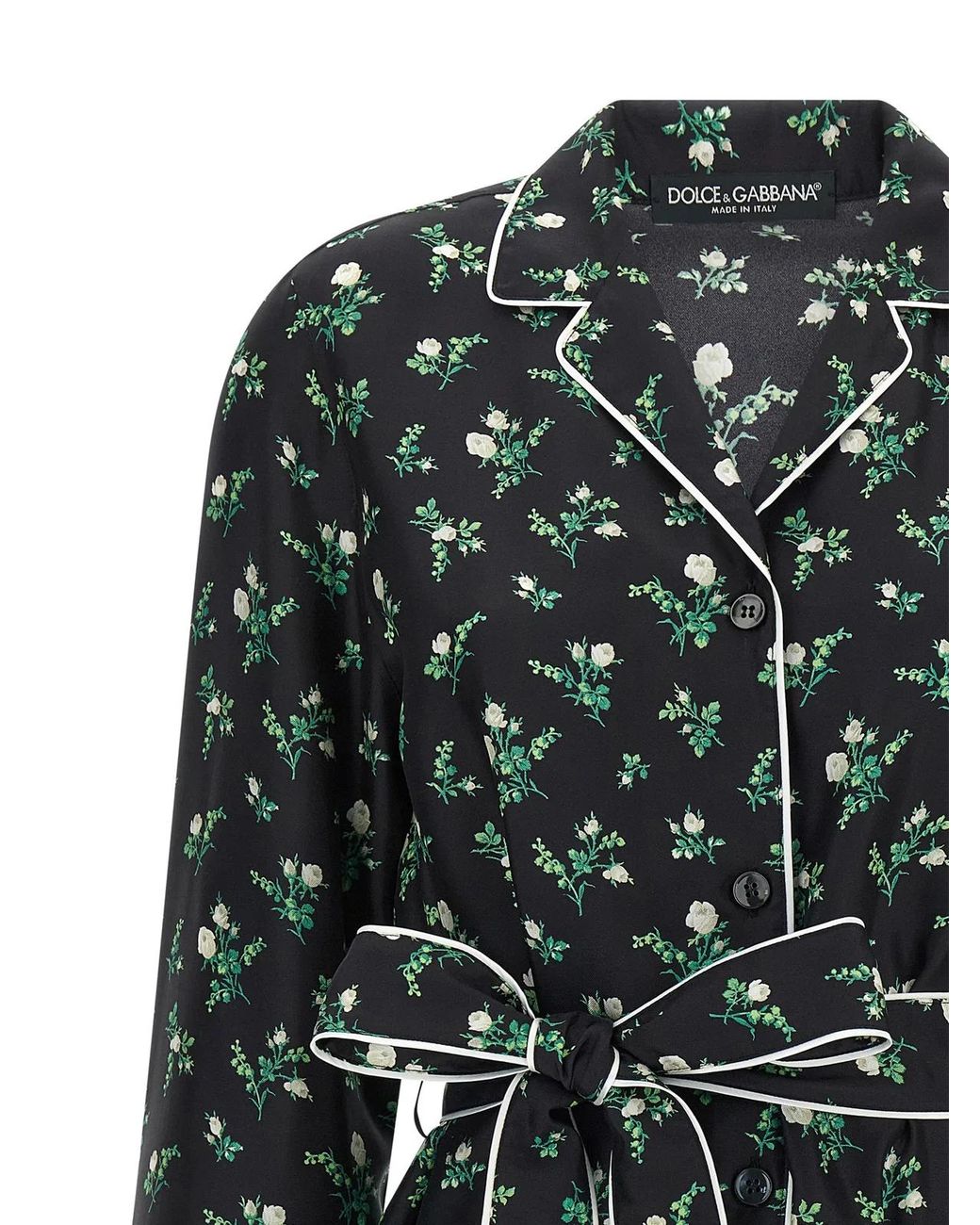 Dolce & Gabbana Black Dolce & Gabbana Roselline And Lily Of The Lilies Of The Flowers Printed Shirt