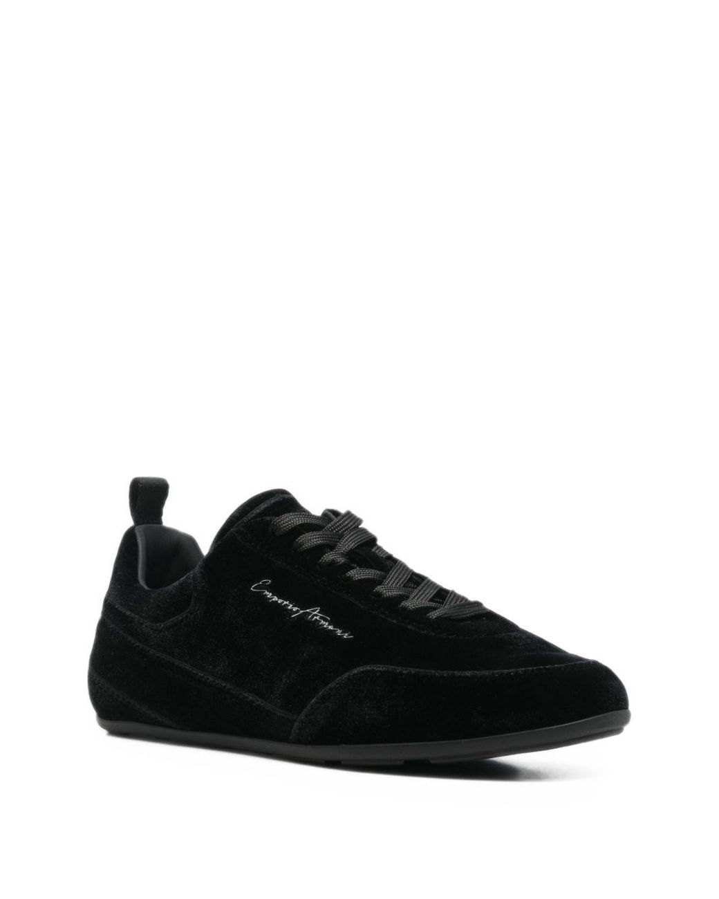 Emporio Armani Black Velvet Sneakers