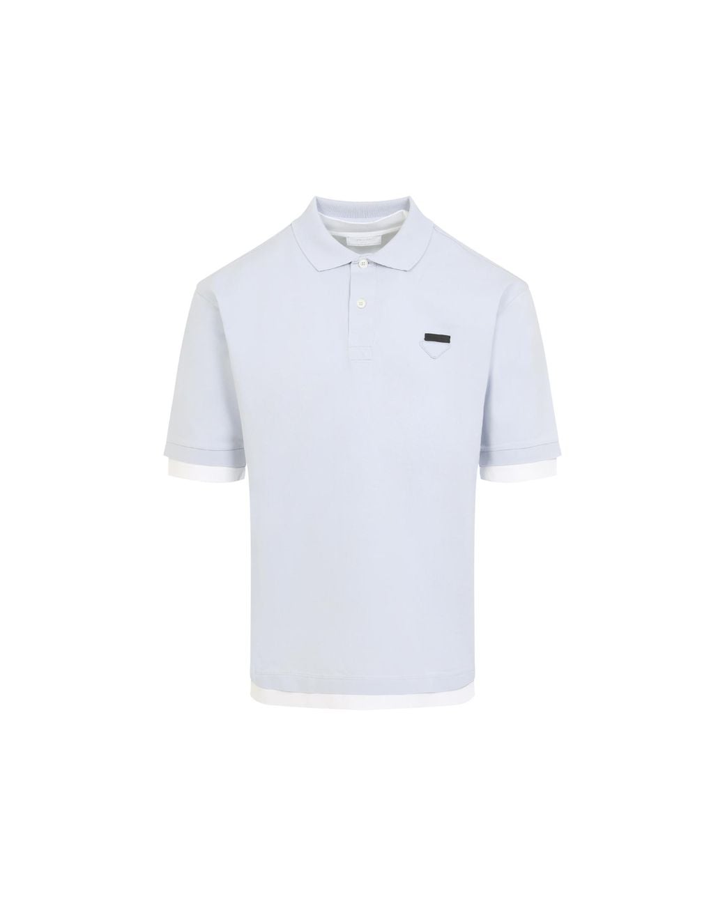 Prada Blue Powder Piquet Polo Shirt for men