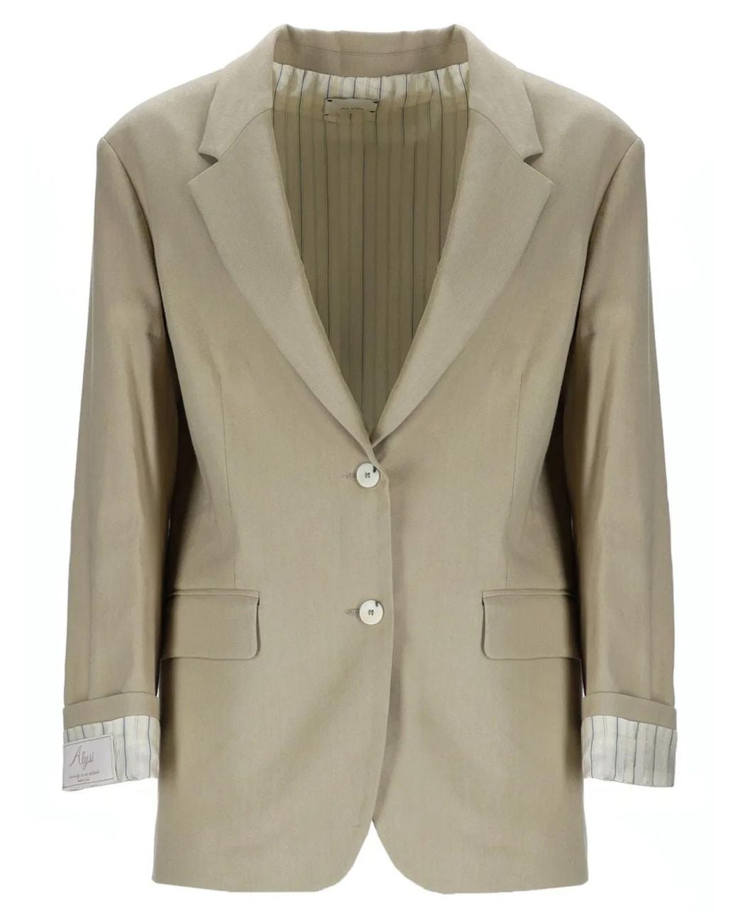 Alysi Green Linen Blend Blazer