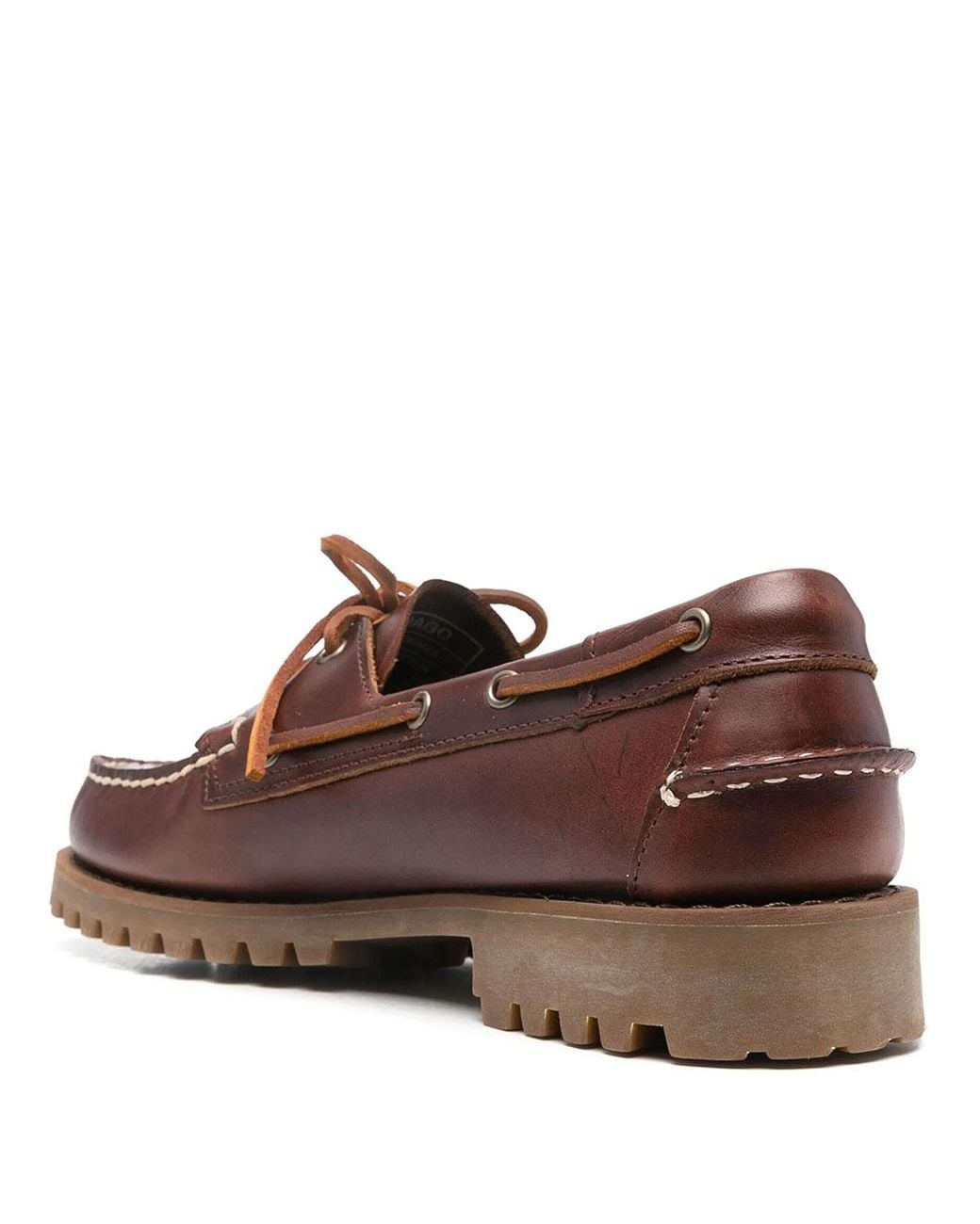 Sebago Brown Ranger Waxy Leather Loafers for men