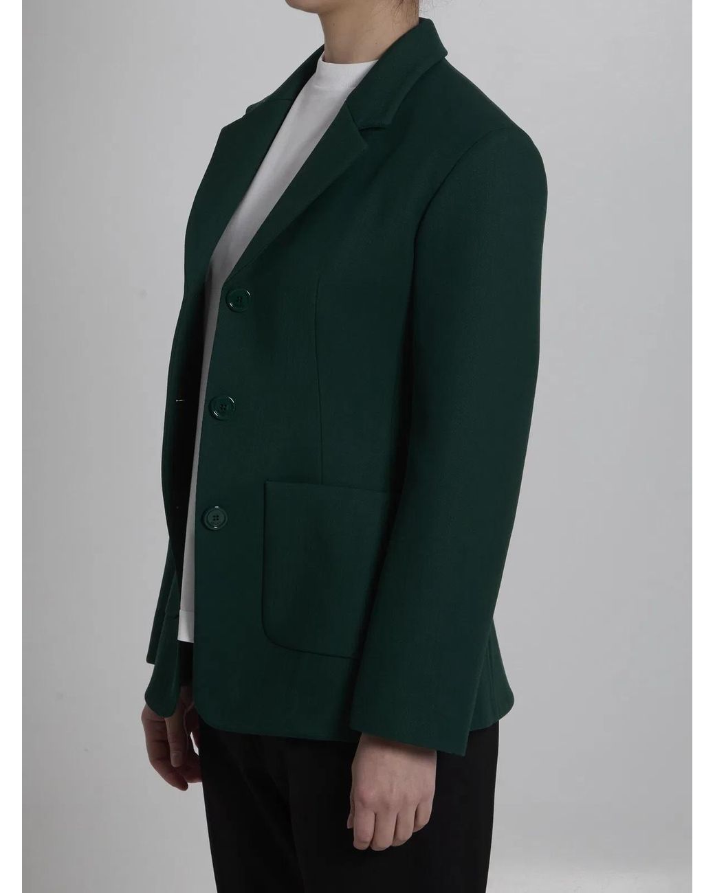Loewe Green Fitted Wool Twill Jacket