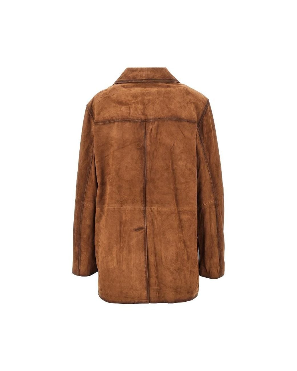Arma Brown Suede Leather Single-Breasted Jacket