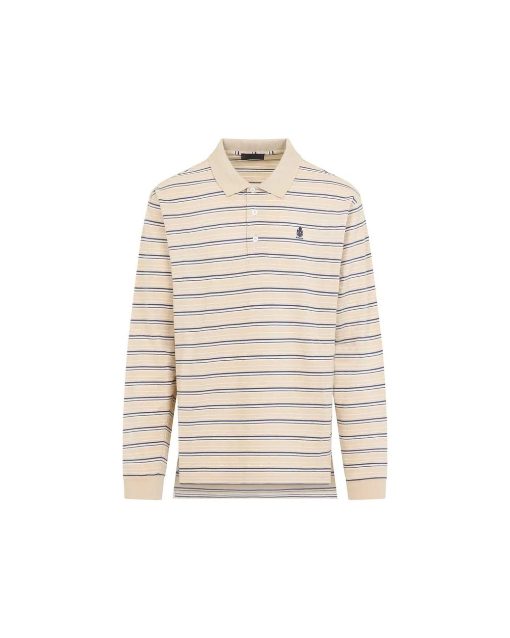 Prada White Deserto Royal Striped Piqué Polo for men