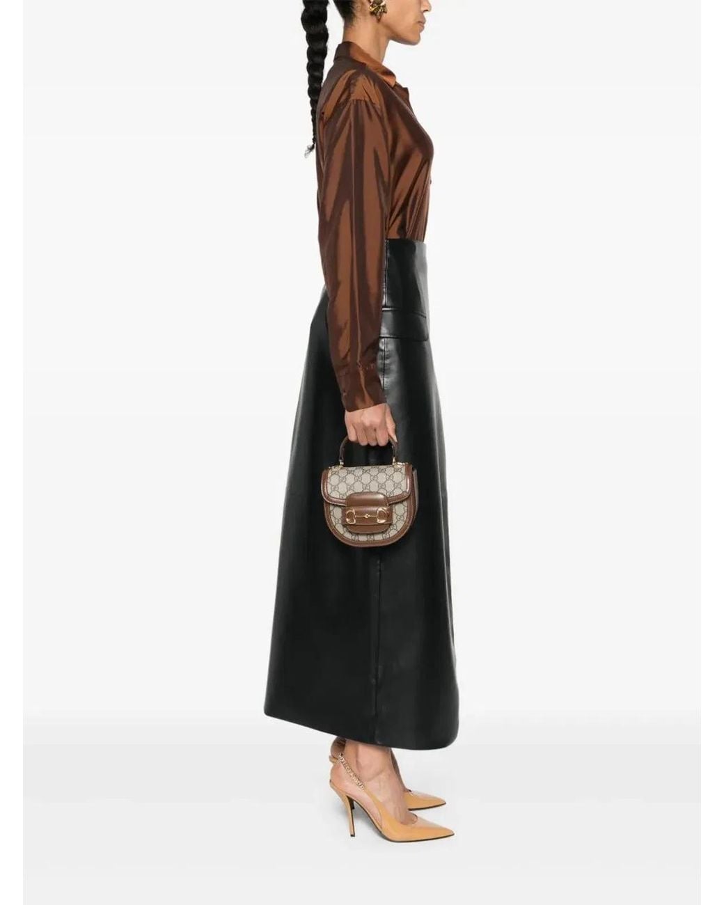 Gucci Metallic Borsa A Mano Mini "Horsebit 1955"
