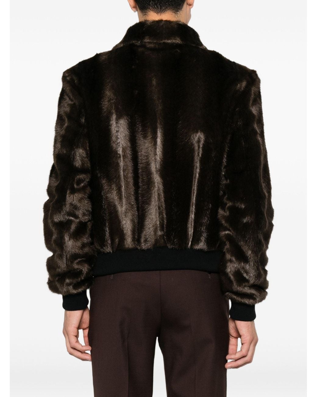 Amiri Black Faux Fur Blouson Jacket for men