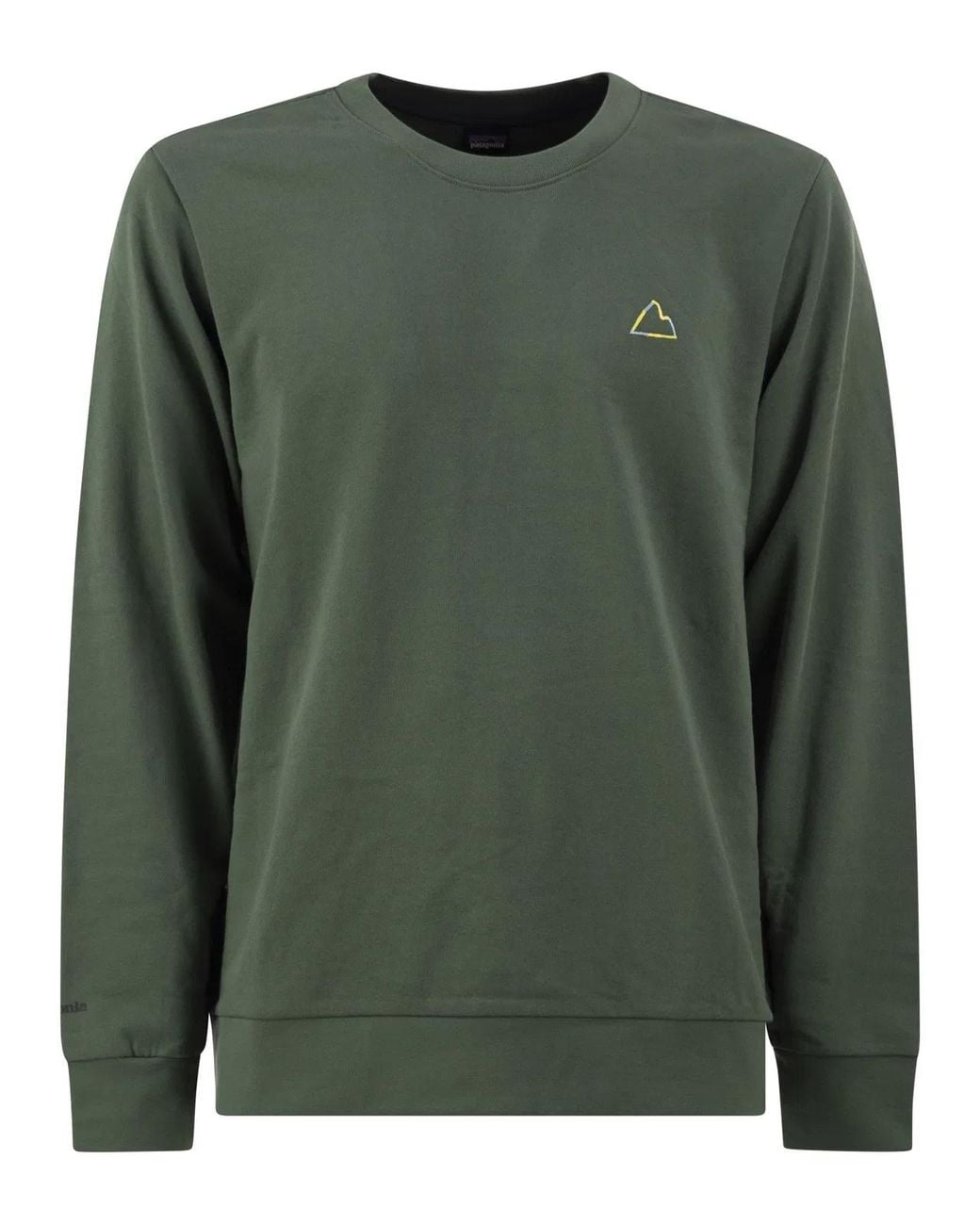 Patagonia Green Organic Cotton Mountain Logo Crewneck Sweatshirt for men