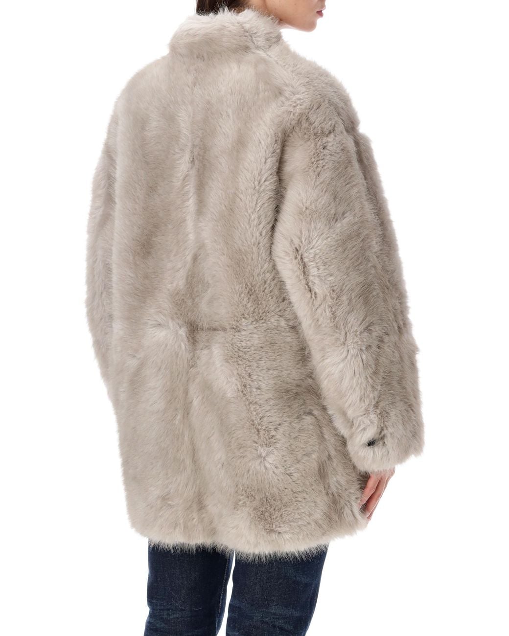 Urbancode Natural Midi Jacket Toscana Faux Fur Reversabel