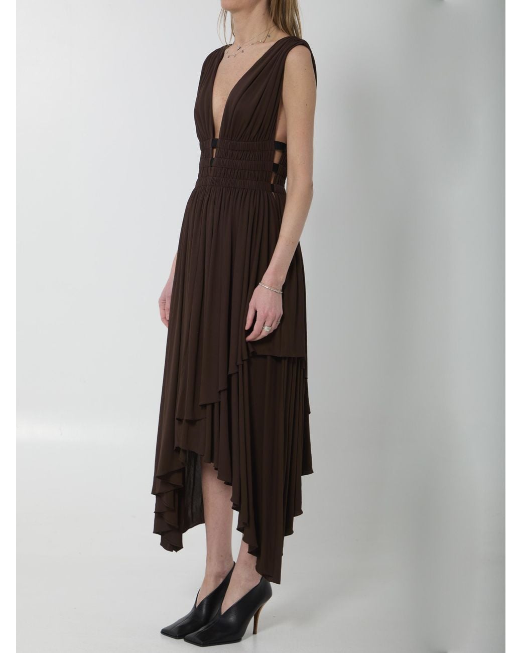 Alaïa Brown Alaia Deesse Dress