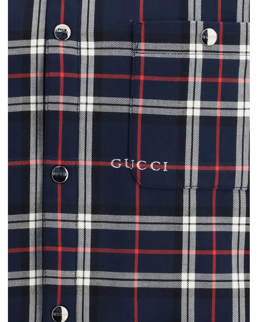 Gucci Blue Overshirt With Logo for men