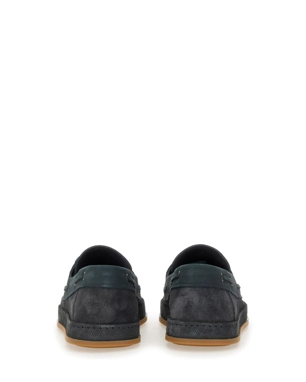 Hogan Blue Leather Boat Moccasin for men