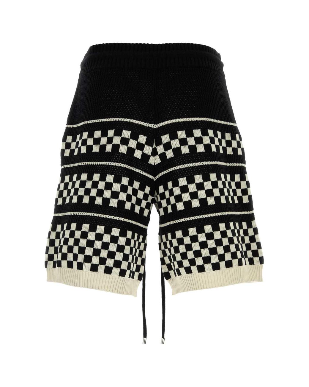 Amiri Black Embroidered Wool Blend Bermuda Shorts for men