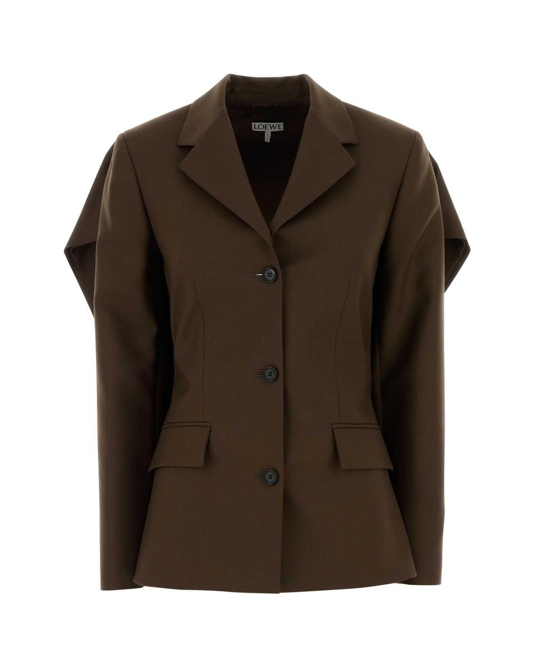 Loewe Brown Wool Blazer With Viscose Lining