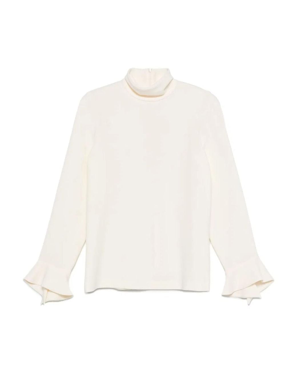 Alberto Biani White High-Neck Blouse
