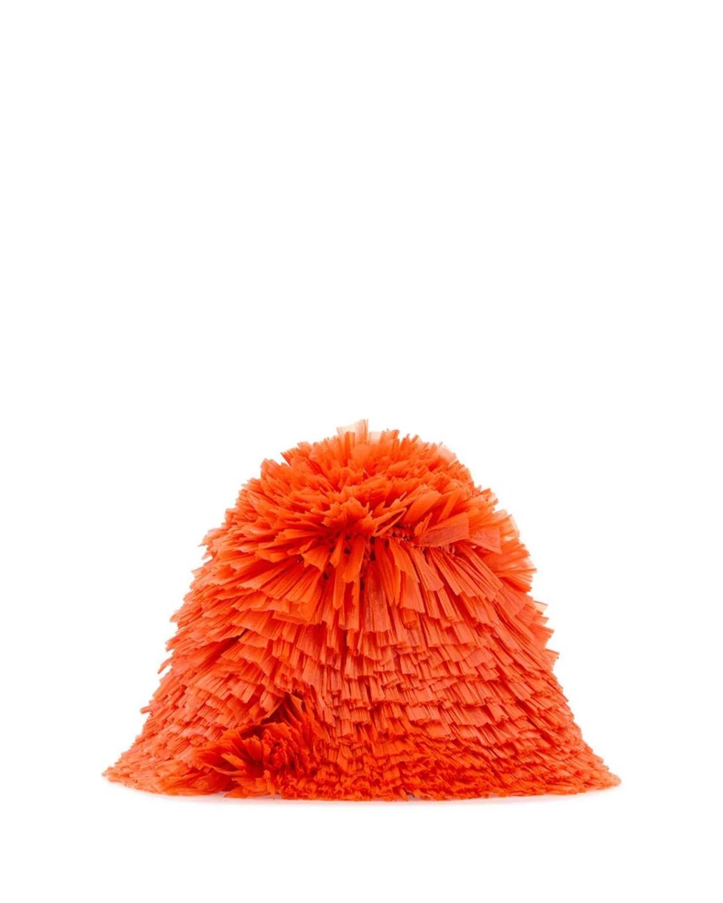 Prada Red Embellished Raffia Bucket Hat
