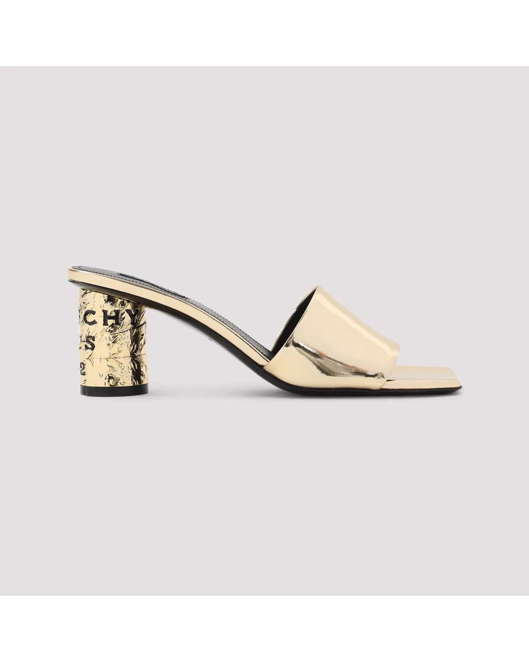 Givenchy Metallic Golden Calf Leather Mules