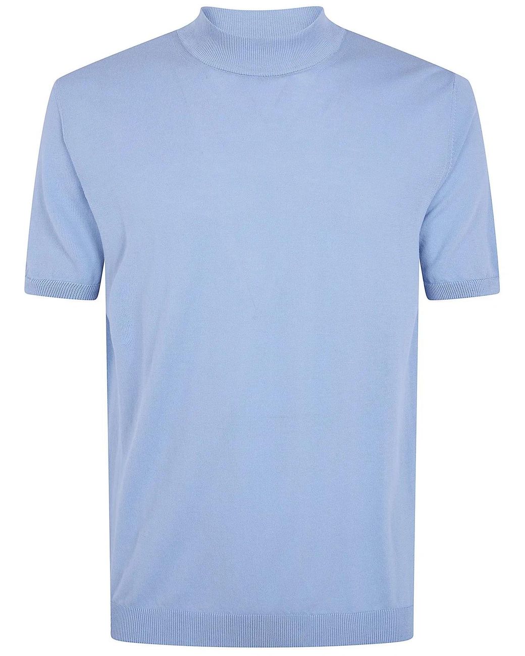 Nuur Blue Short Sleeved Turtle Neck T-Shirt for men