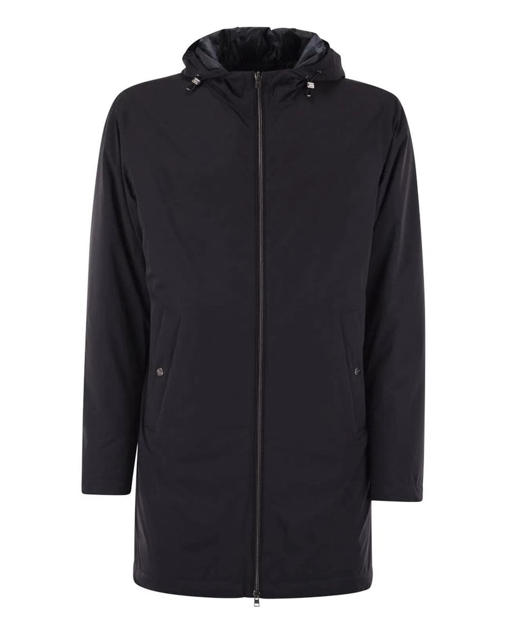Herno Blue Long Nylon Jacket for men
