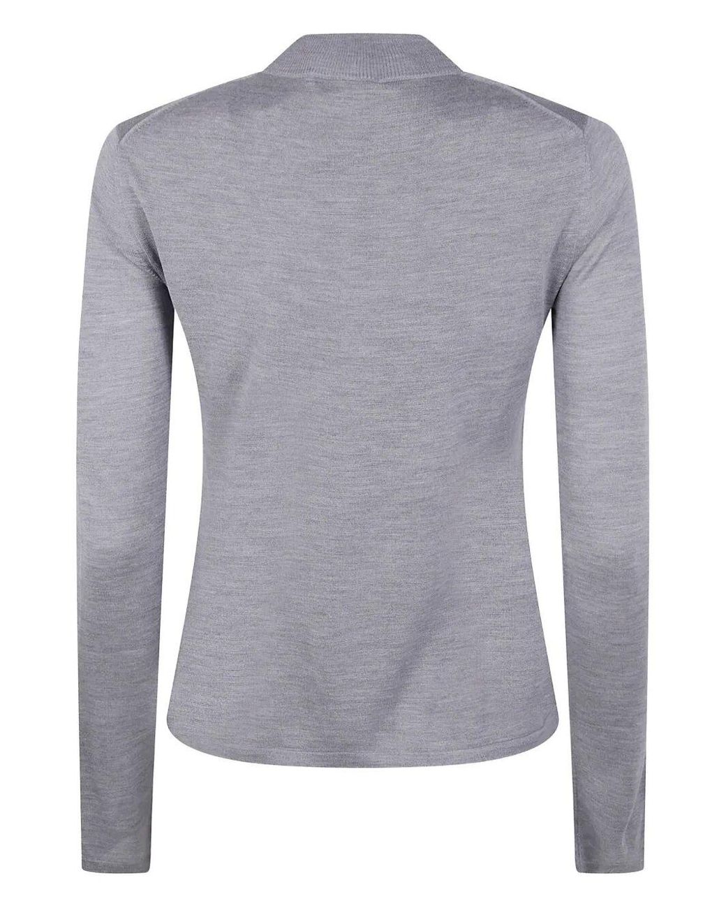 Max Mara Gray "Falesia" Silky Turtle Neck Sweater Clothing