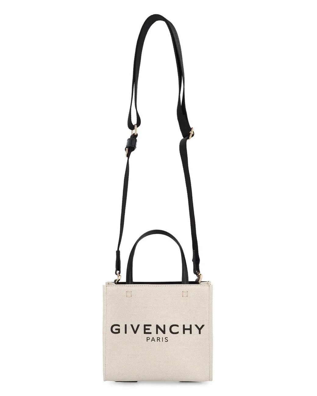 Givenchy Natural Chic Mini Canvas Tote With Leather Accents And-Tone Hardware