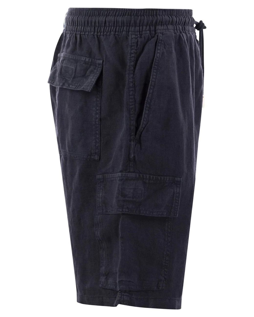 Vilebrequin Blue Linen Cargo Bermuda Shorts for men