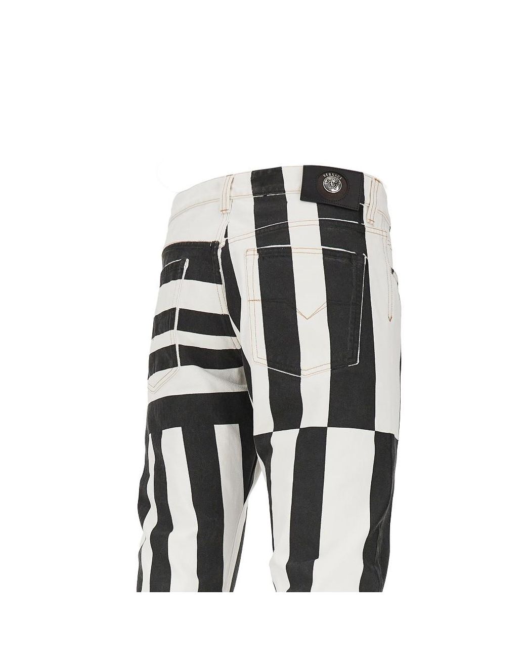 Versace Black Denim Jeans With Sylvester Print for men