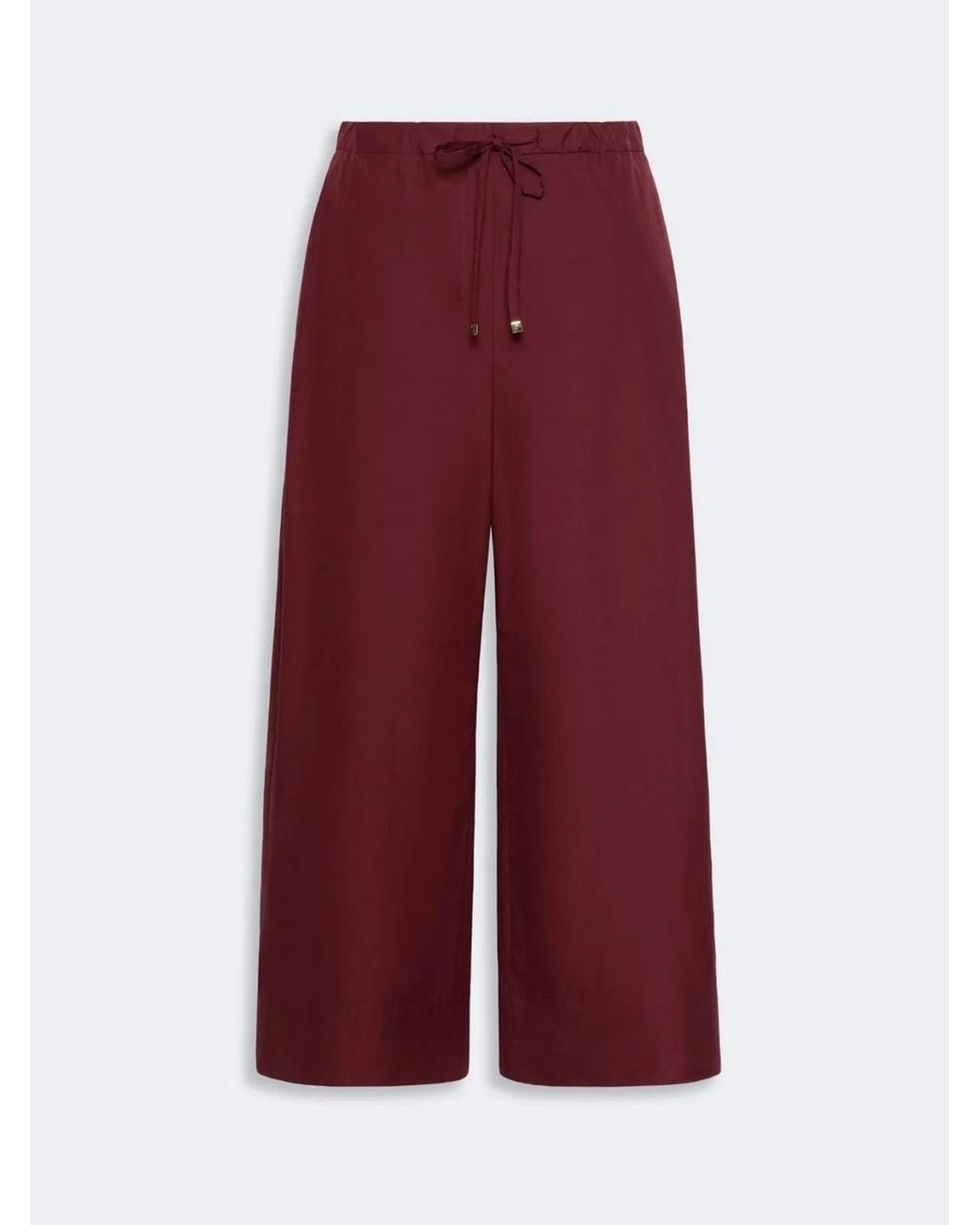 Max Mara Red Cotton Poplin Jogging Trousers