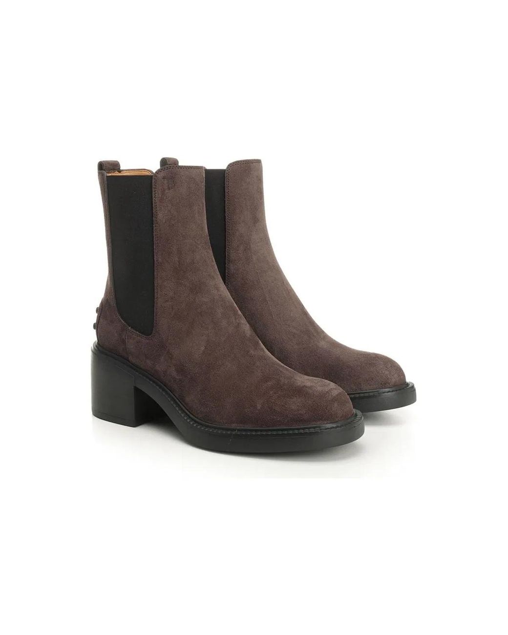 Tod's Brown Calf Leather Polyester Flat Shoes