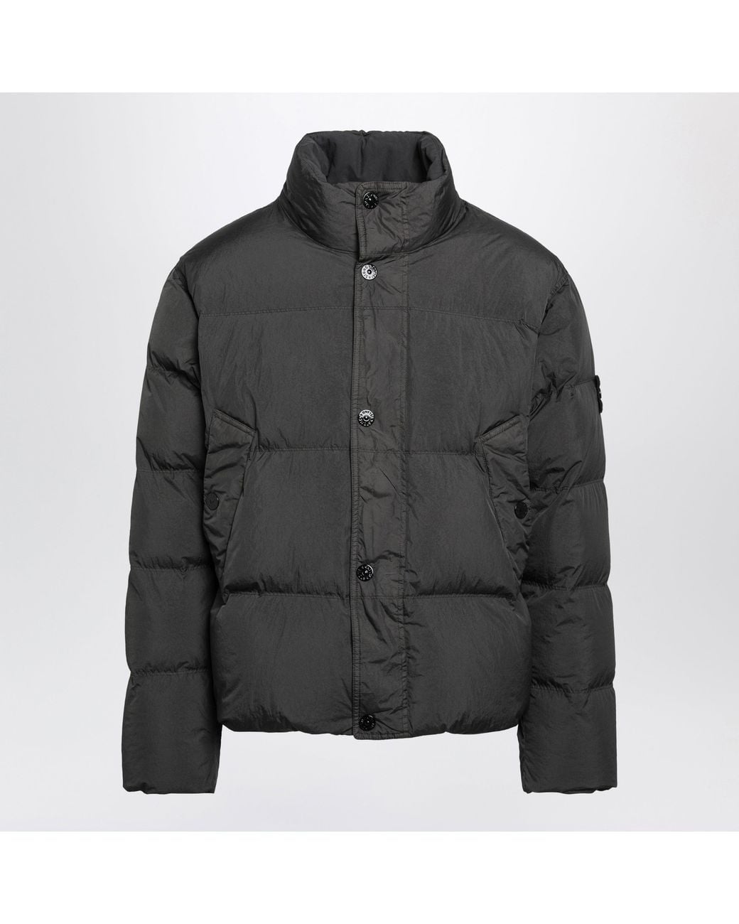Stone Island Black Quilted Compass Lead Polyamide Jacket for men