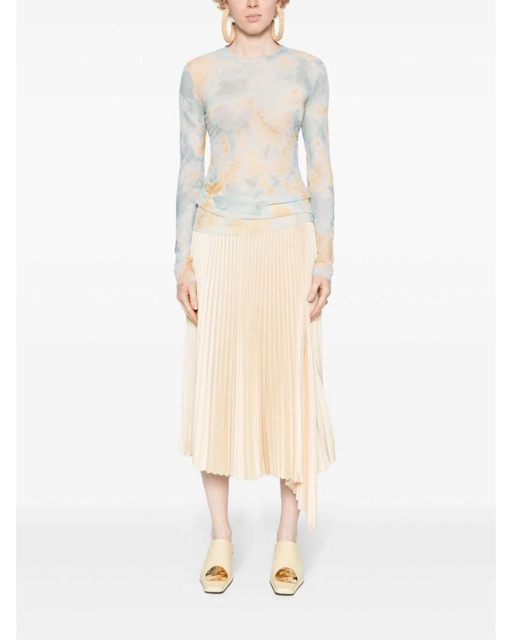Erika Cavallini Semi Couture Blue Long Sleeve Printed T-Shirt