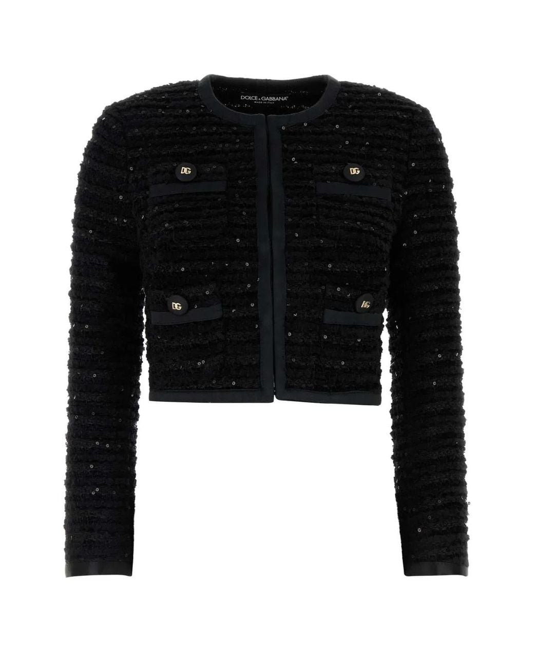 Dolce & Gabbana Black Tweed Blazer