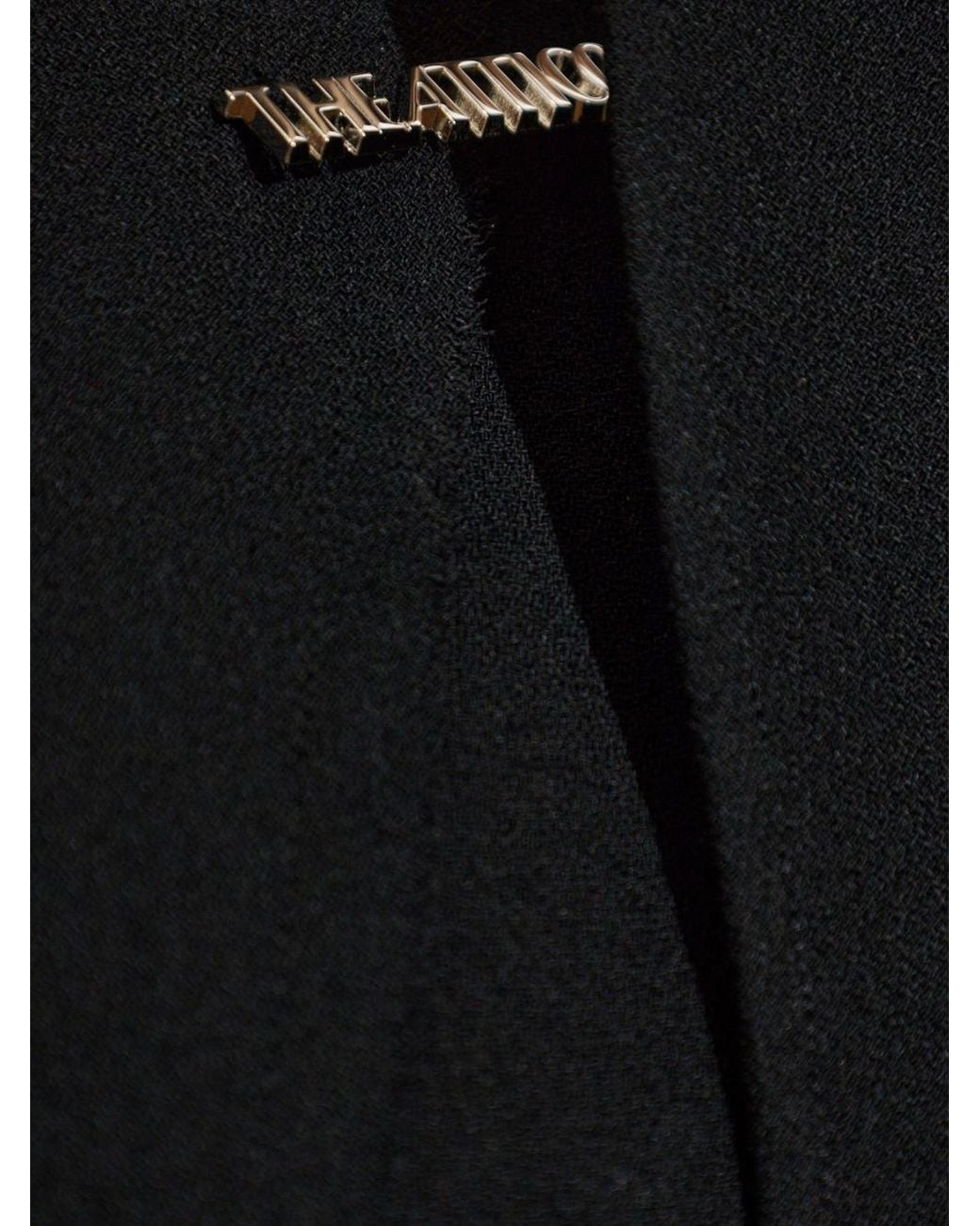 The Attico Black Scooped Back Wool Long Dress