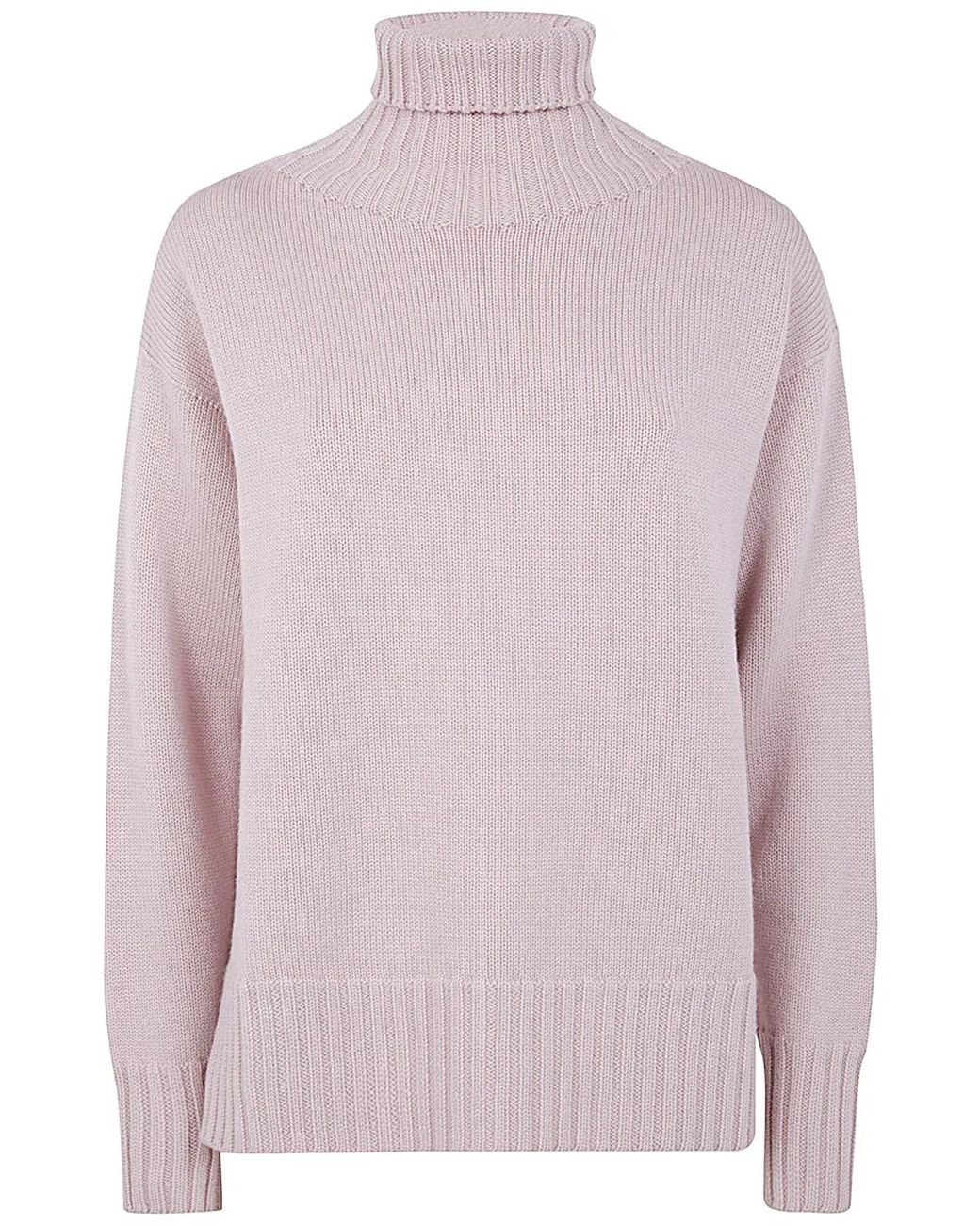 Drumohr Pink Long Sleeves Turtle Neck Oversized Sweater