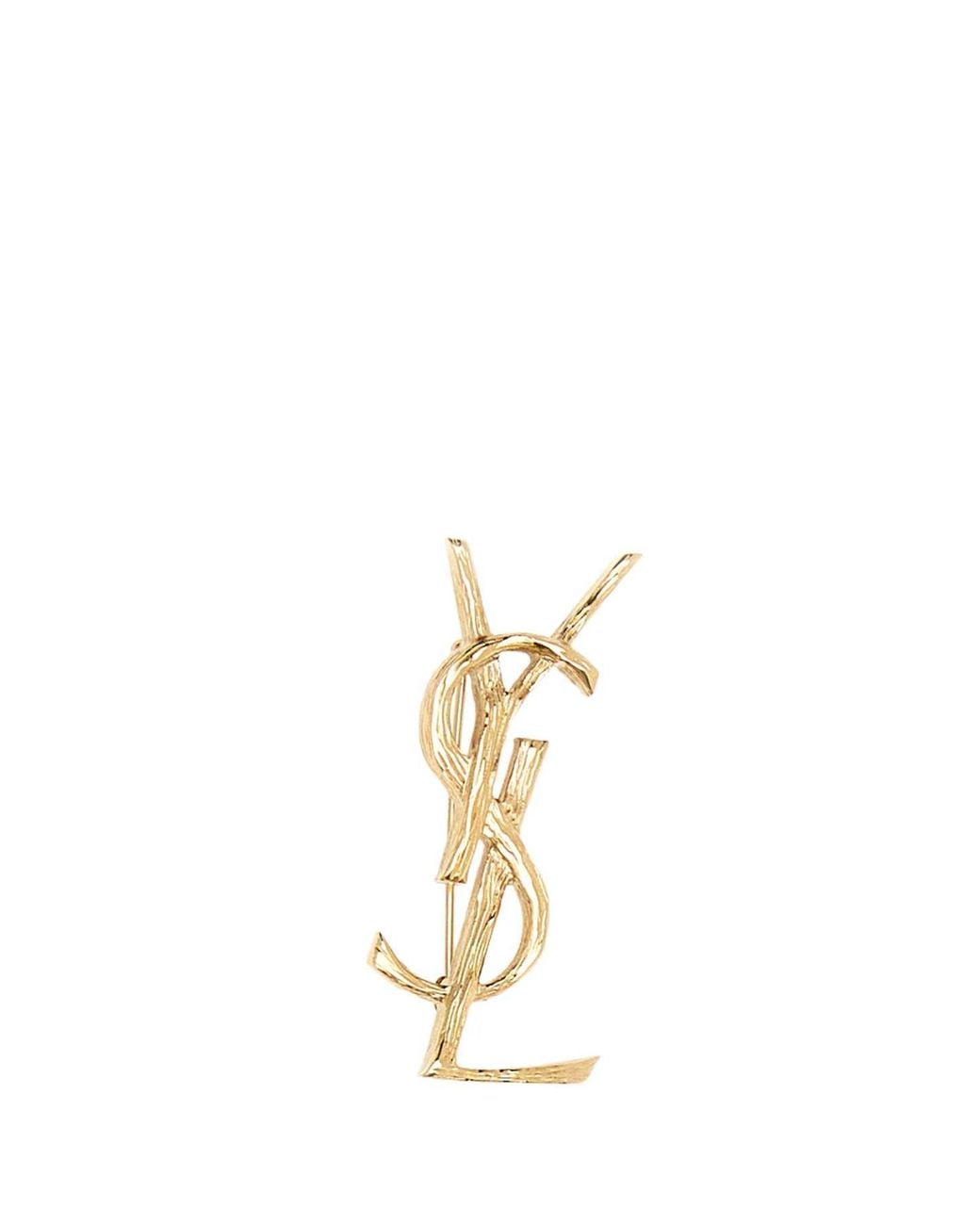Saint Laurent Metallic Spilla Cassandre