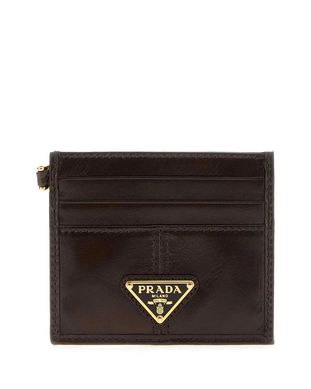 Prada Black Dark Leather Card Holder