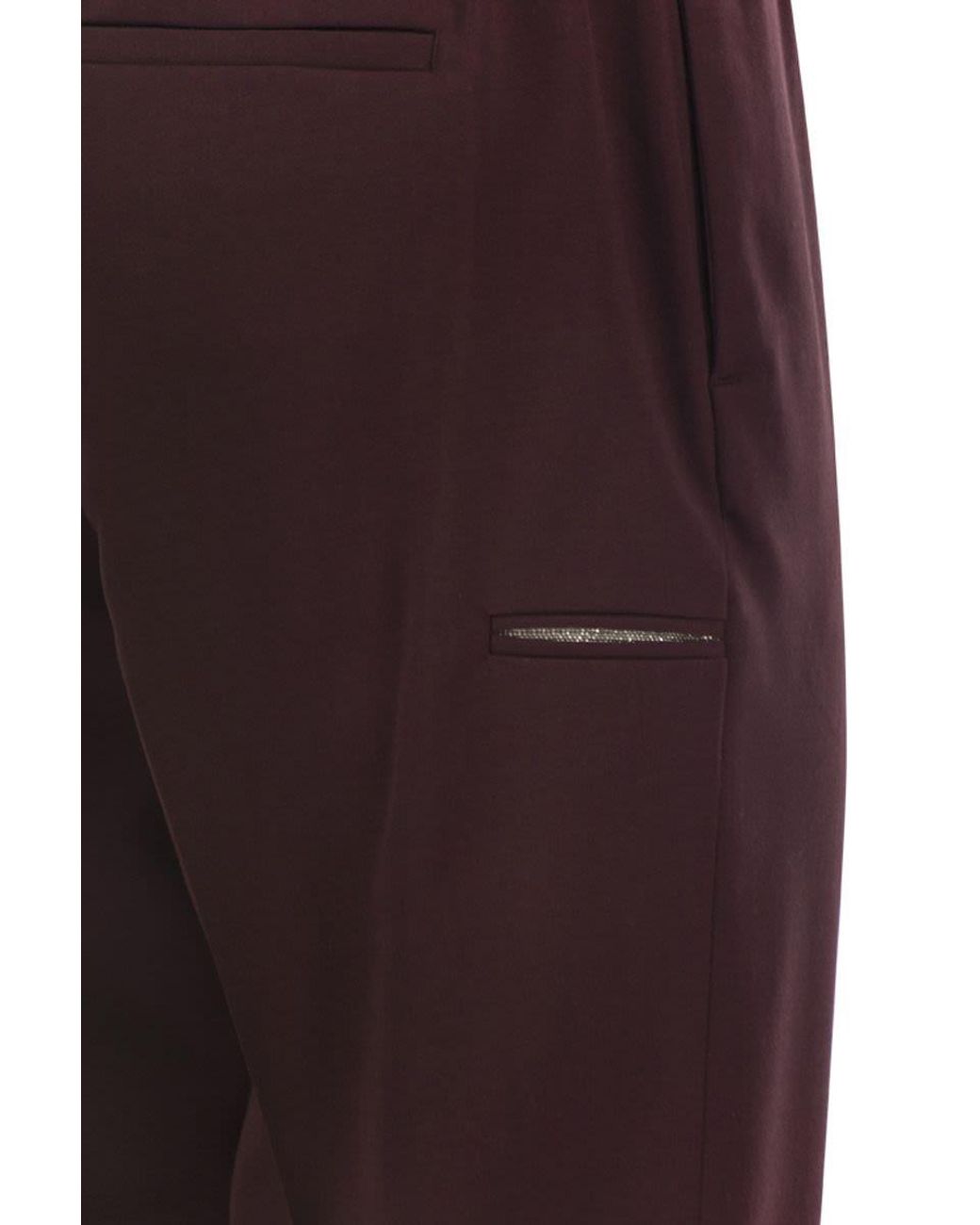Peserico Purple Virgin Wool Trousers With Elasticated Waistband