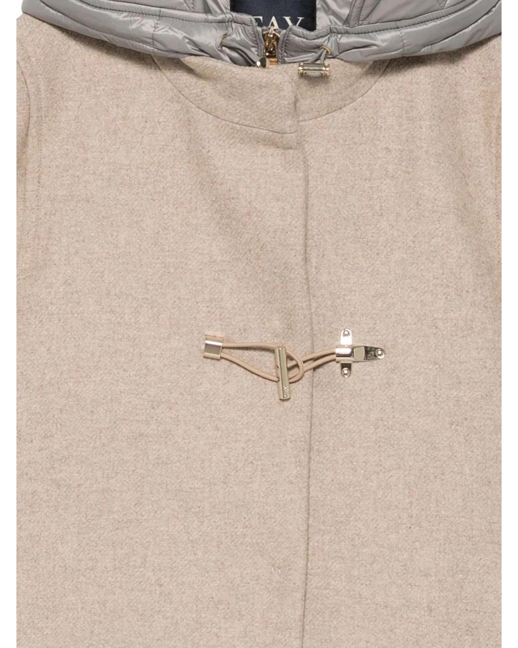 Fay Natural Wool Hooded Cape
