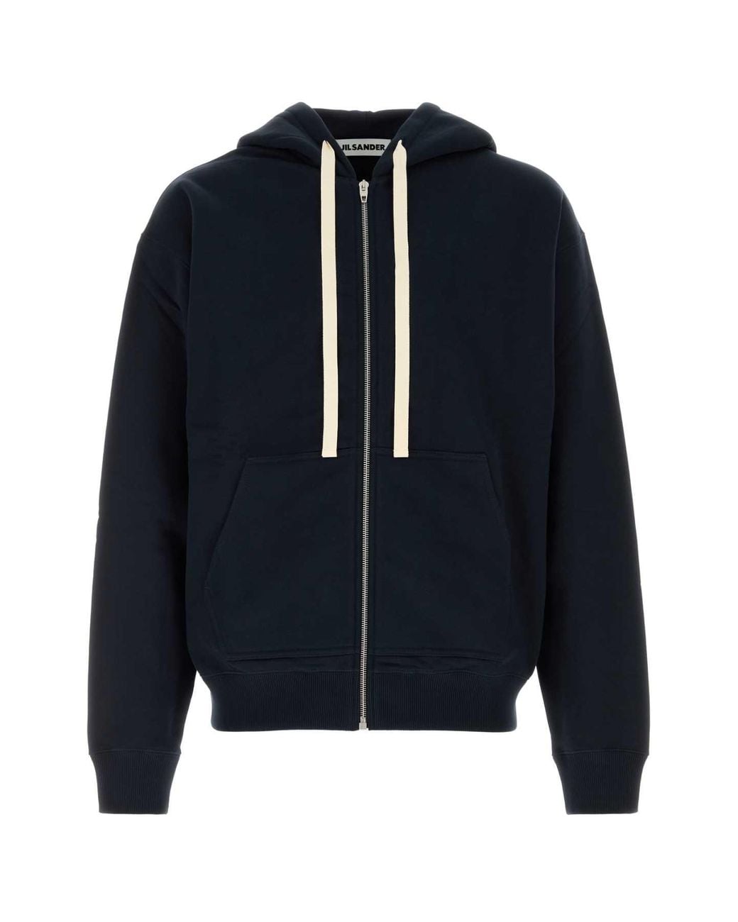 Jil Sander Blue Zip-Up Hoodie Sweatshirt for men