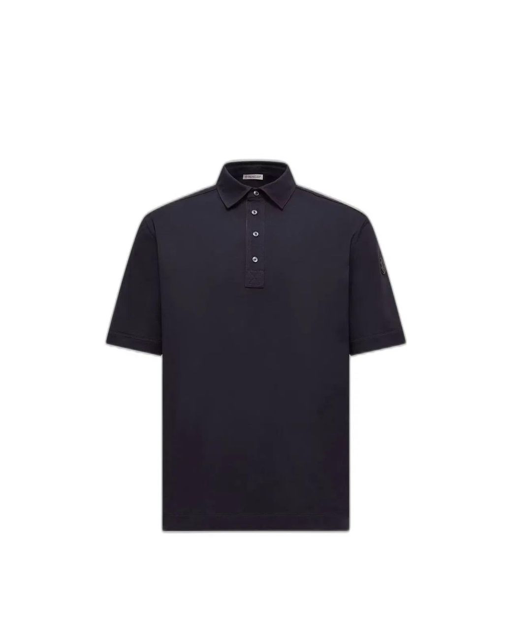 Moncler Blue Logo-Patch Polo Shirt for men