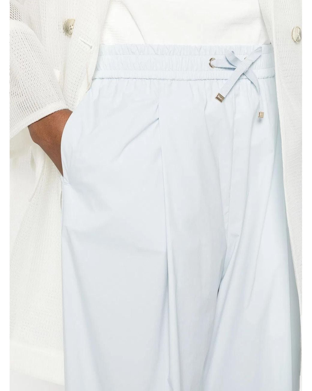 Herno White Polyamide Elastane Drawstring-Fastening Trousers