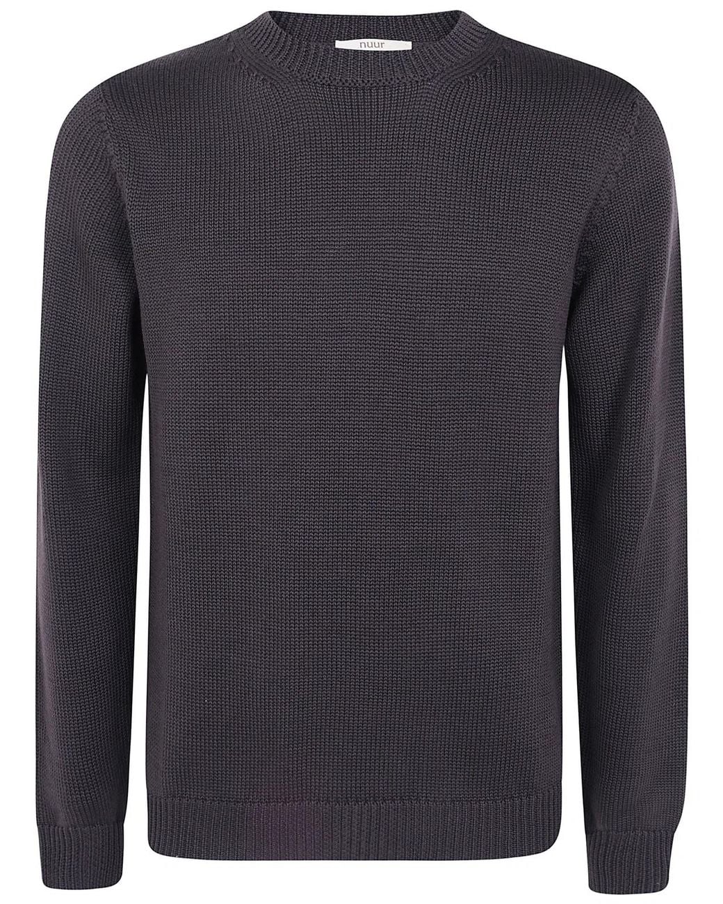 Nuur Blue Long Sleeves Round Neck Sweater for men