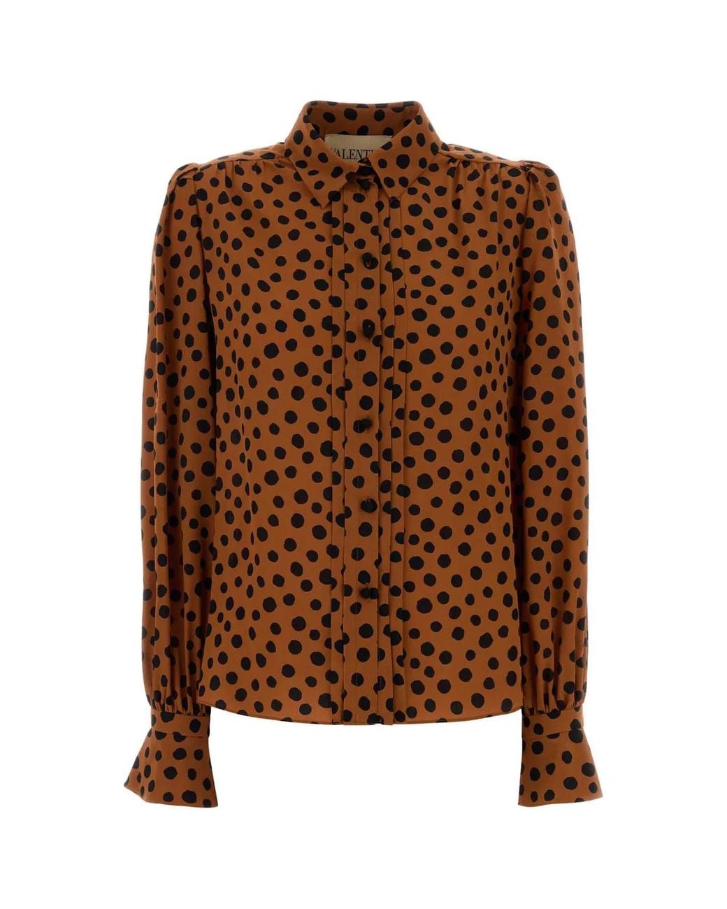 Valentino Garavani Brown Printed Silk Shirt